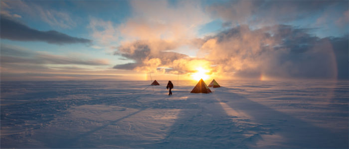 Camping in the Antarctica